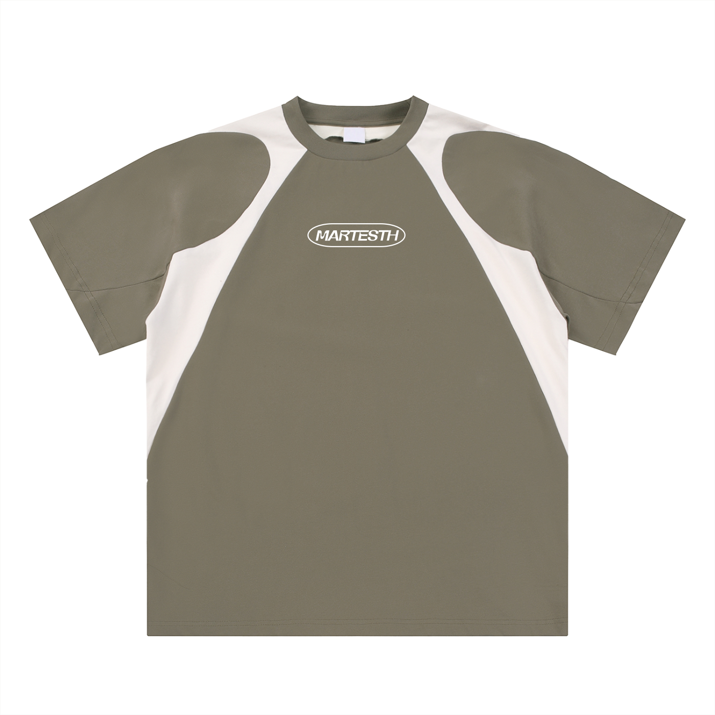 Contrast Panel Cotton T-Shirt