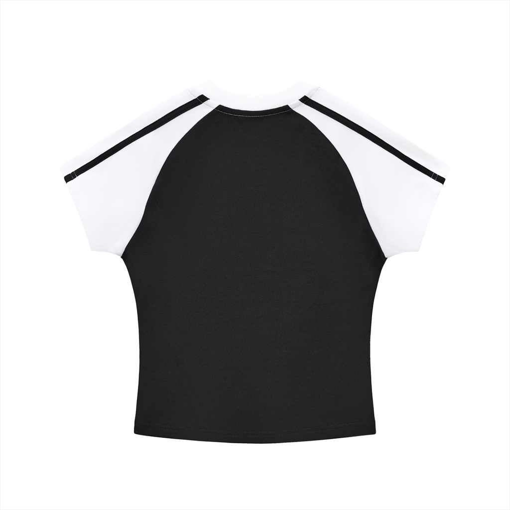 Contrast Stripes Bodycon Raglan  Sleeve