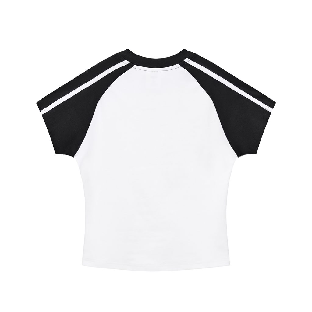 Contrast Stripes Bodycon Raglan  Sleeve